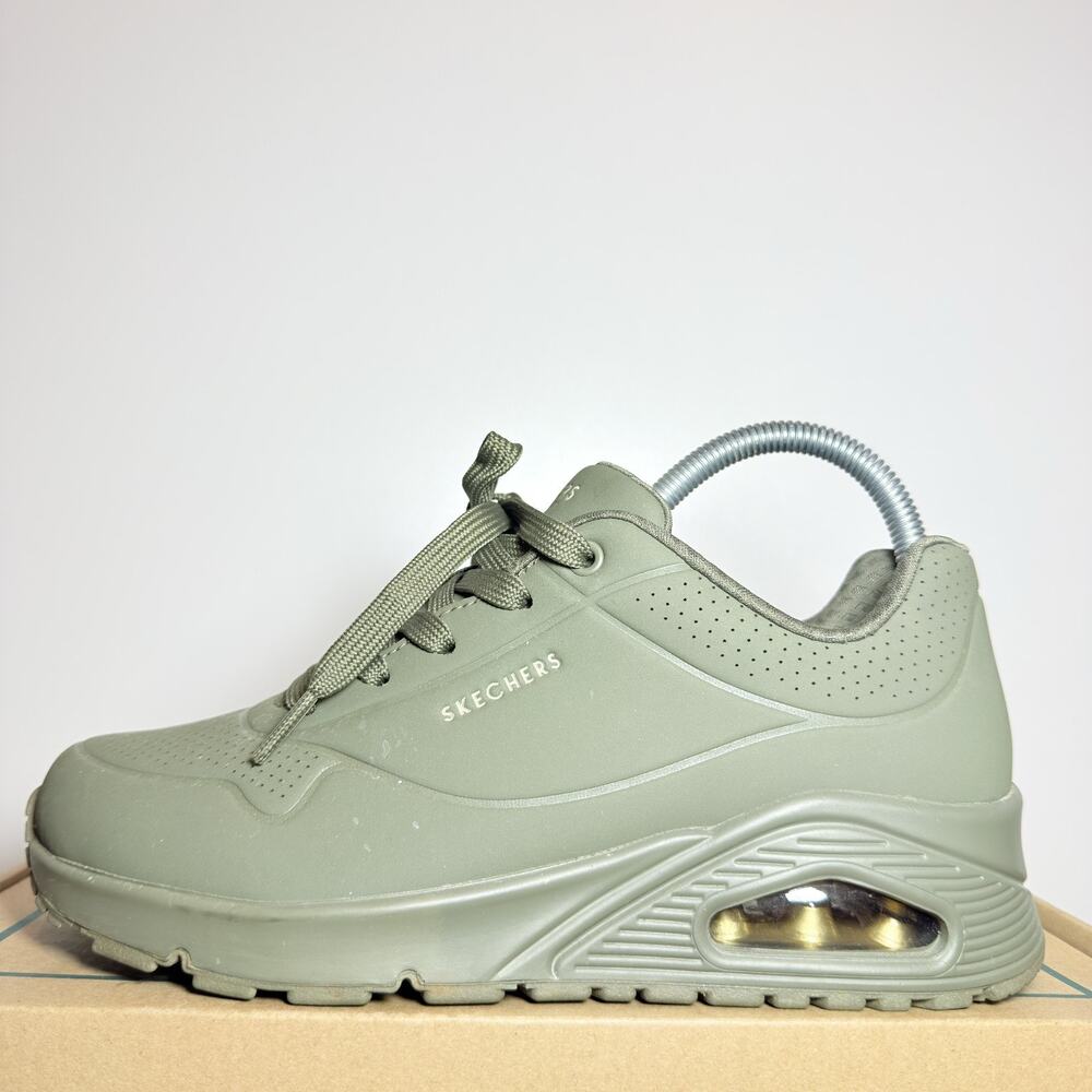 Skechers Uno Stand On Air Sage Olive Green Walking Shoes Sneakers Womens 7.5